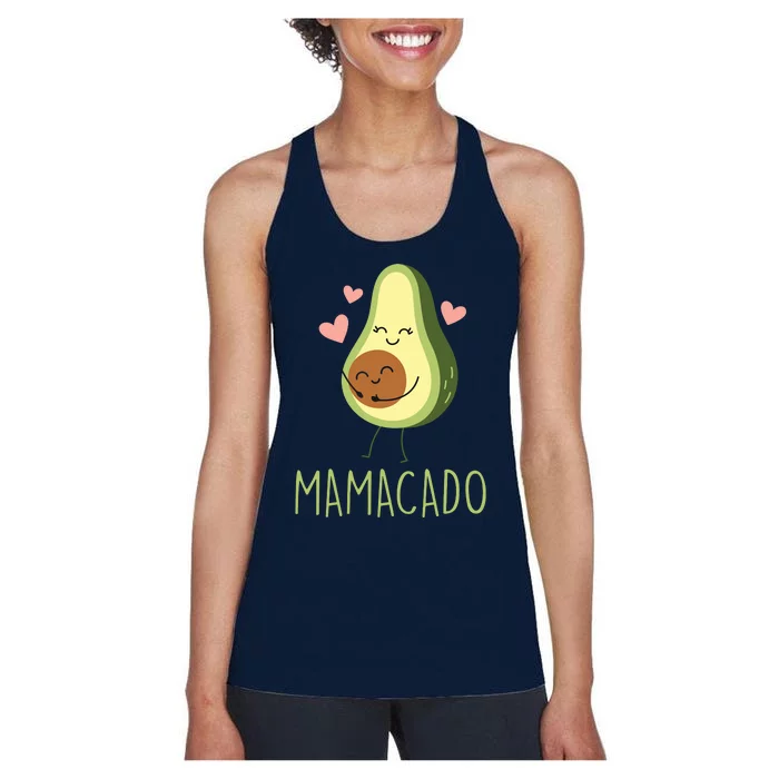 Mamacado Funny Avocado Mom Gifts For Pregnancy Announcement Women's Racerback Tank