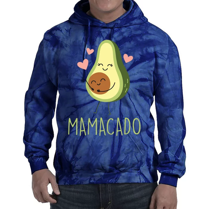 Mamacado Funny Avocado Mom Gifts For Pregnancy Announcement Tie Dye Hoodie