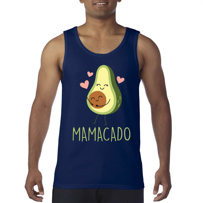 Mamacado Funny Avocado Mom Gifts For Pregnancy Announcement Tank Top