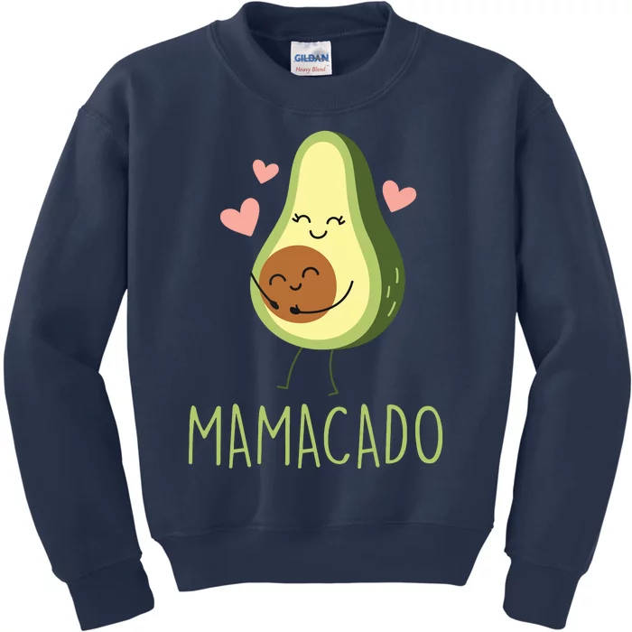 Mamacado Funny Avocado Mom Gifts For Pregnancy Announcement Kids Sweatshirt