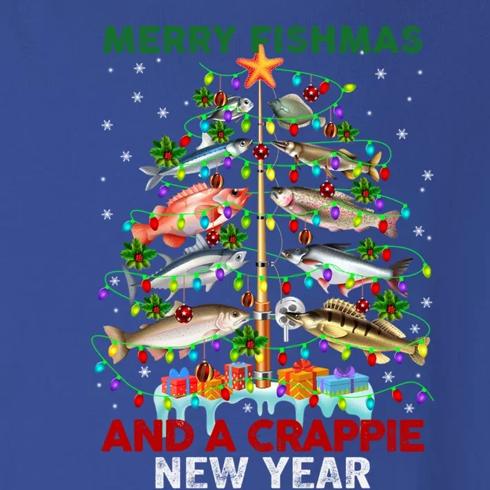 Merry Fishmas And A Crappie New Year Xmas For Fisher Great Gift Toddler Long Sleeve Shirt