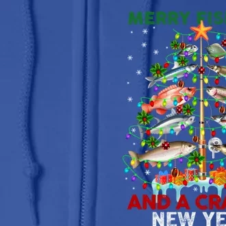 Merry Fishmas And A Crappie New Year Xmas For Fisher Great Gift Full Zip Hoodie