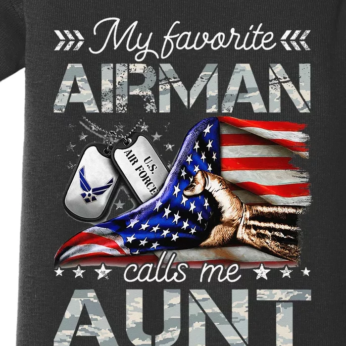 My Favorite Airman Calls Me Aunt Proud Air Force Aunt Baby Bodysuit