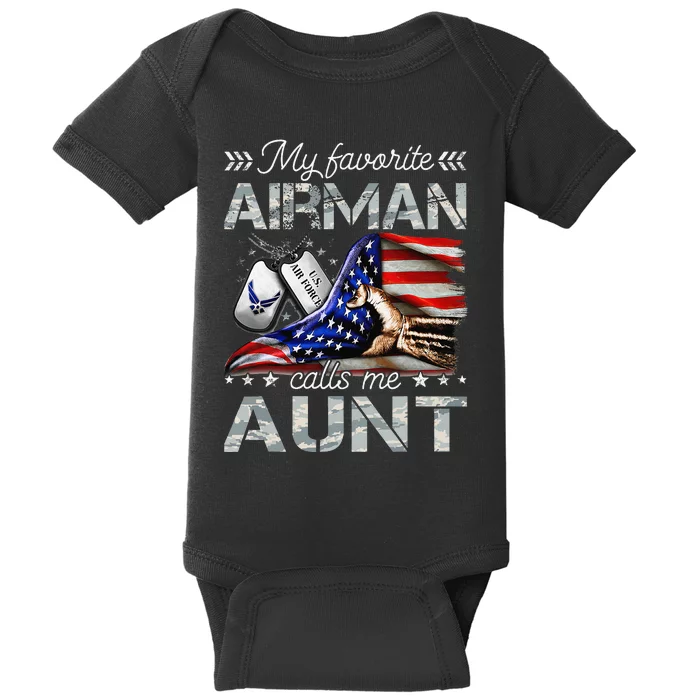 My Favorite Airman Calls Me Aunt Proud Air Force Aunt Baby Bodysuit