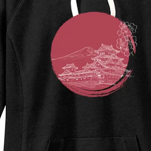 Mount Fuji And Japan Art Women's Fleece Hoodie