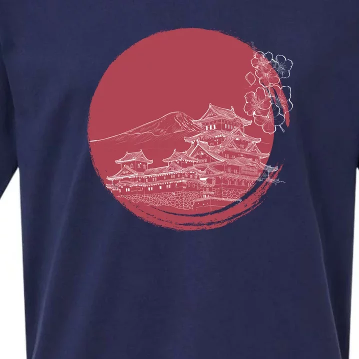 Mount Fuji And Japan Art Sueded Cloud Jersey T-Shirt