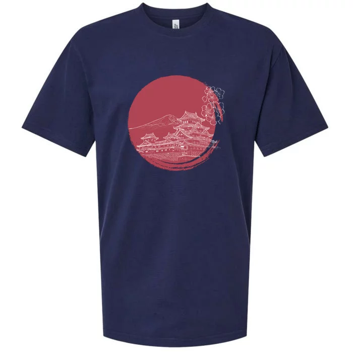 Mount Fuji And Japan Art Sueded Cloud Jersey T-Shirt