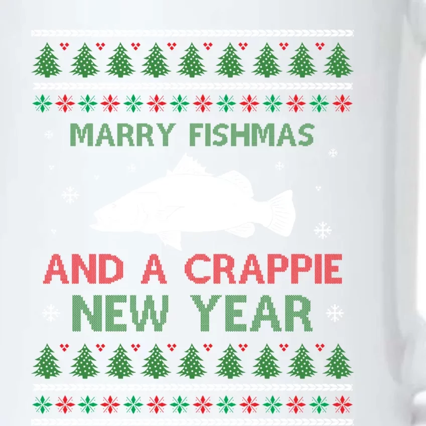 Merry Fishmas And A Crappie New Year Saying Ugly Christma Great Gift Black Color Changing Mug