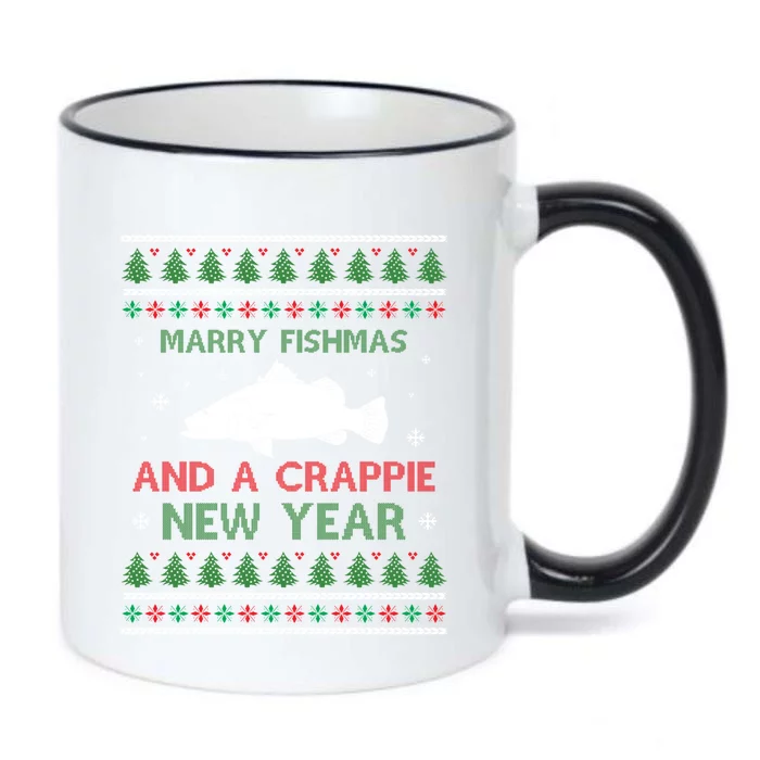 Merry Fishmas And A Crappie New Year Saying Ugly Christma Great Gift Black Color Changing Mug