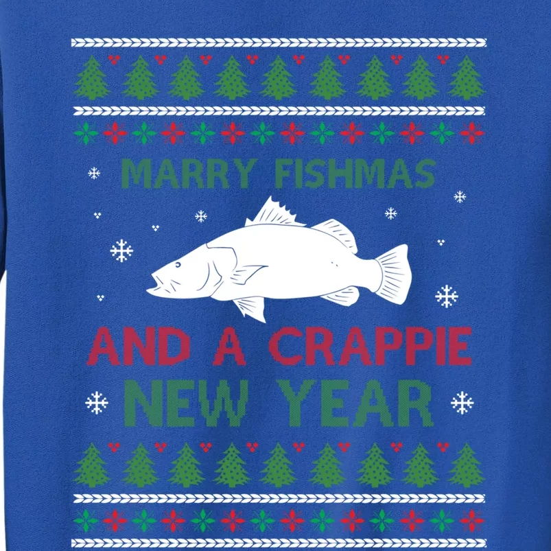 Merry Fishmas And A Crappie New Year Saying Ugly Christma Great Gift Sweatshirt