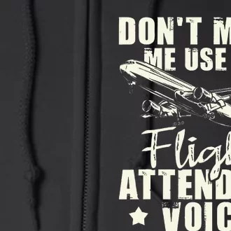 My Flight Attendant Voice Aviation Stewardess Plane Pilot Full Zip Hoodie