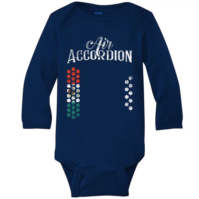 Mexican Flag Air Accordion Flag Of Mexico Fiesta Baby Long Sleeve Bodysuit