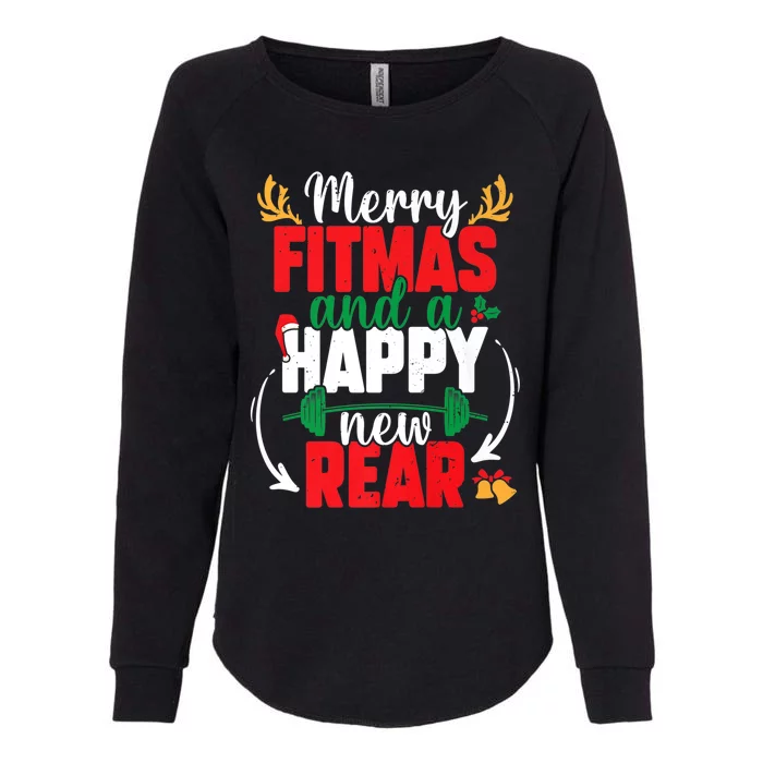 Merry Fitmas And A Happy New Rear New Year Christmas Workout Gift Womens California Wash Sweatshirt