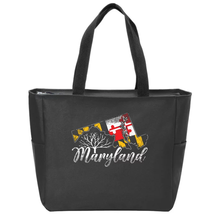 Maryland Flag And Pride Home Family Vintage Maryland Zip Tote Bag