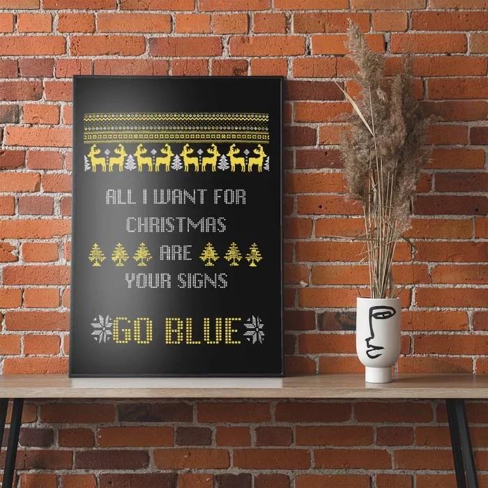 Michigan Football All I Want For Christmas Are Your Signs Poster