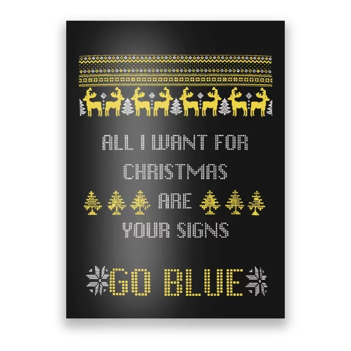 Michigan Football All I Want For Christmas Are Your Signs Poster