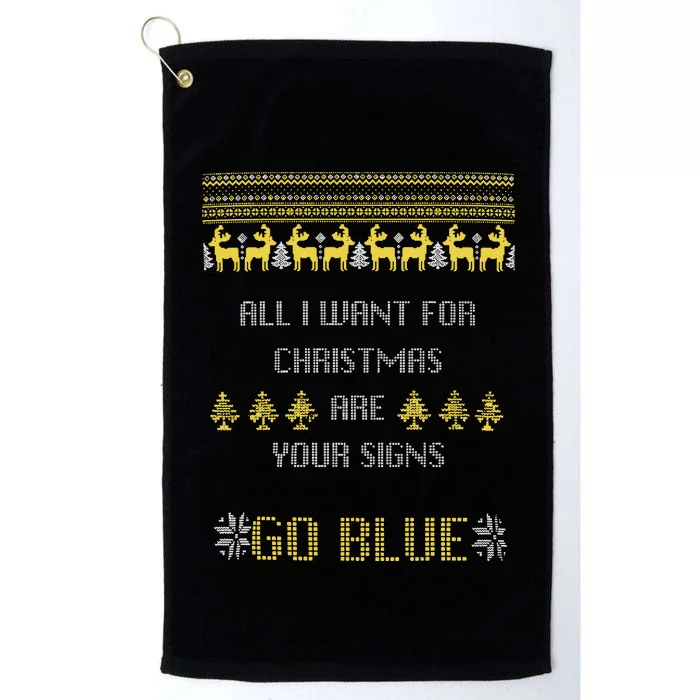 Michigan Football All I Want For Christmas Are Your Signs Platinum Collection Golf Towel