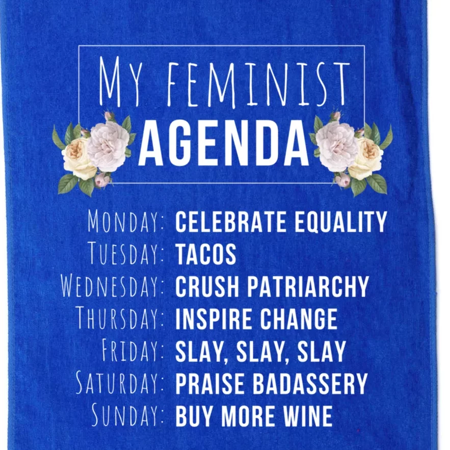 My Feminist Agenda Cool Feminist Feminism Gift Platinum Collection Golf Towel