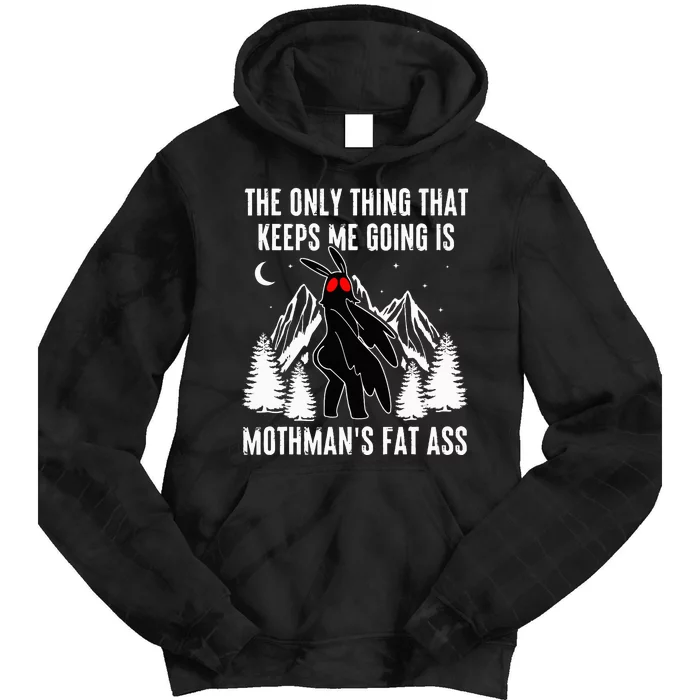 Mothman Fat Ass Vintage Cryptid Funny Mothman Tie Dye Hoodie