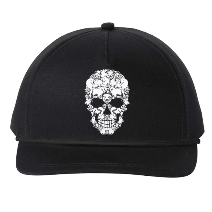 Matching Family American Eskimo Dog Skull Costume Halloween Snapback Five-Panel Rope Hat