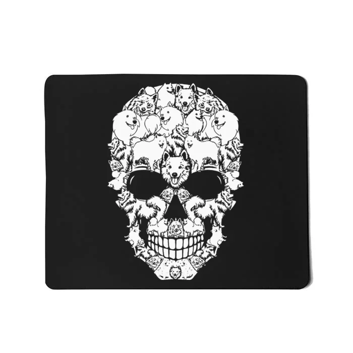 Matching Family American Eskimo Dog Skull Costume Halloween Mousepad