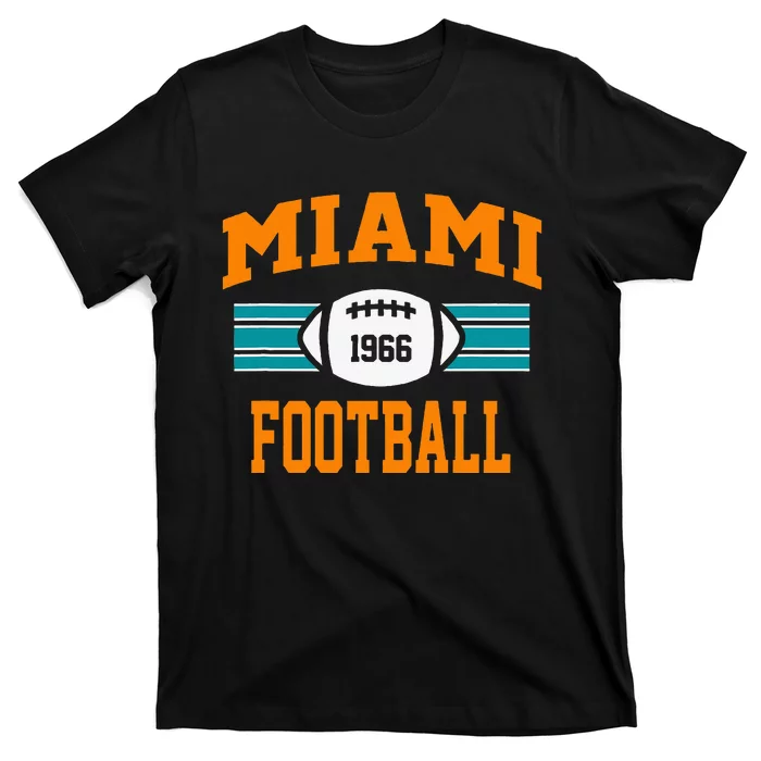 Miami Football Athletic Vintage Sports Team Fan Dark T-Shirt