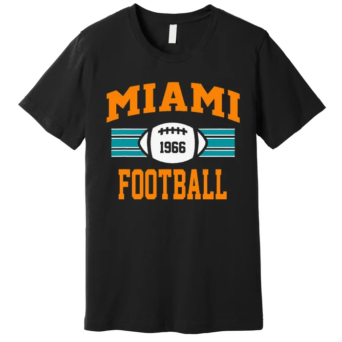 Miami Football Athletic Vintage Sports Team Fan Dark Premium T-Shirt