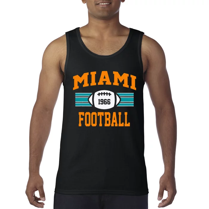 Miami Football Athletic Vintage Sports Team Fan Dark Tank Top