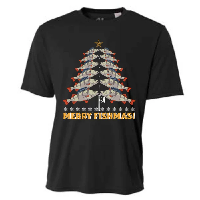 Merry Fishmas! Angler Fir Tree Christmas Outfit Fishing Funny Gift Cooling Performance Crew T-Shirt