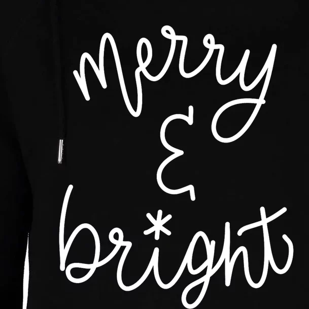 Mel F. Arts Merry And Bright Holiday Christmas Cheer Womens Funnel Neck Pullover Hood