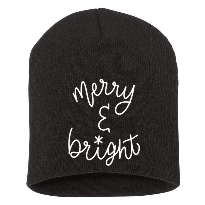 Mel F. Arts Merry And Bright Holiday Christmas Cheer Short Acrylic Beanie