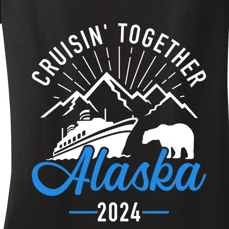 Matching Family And Friends Group Alaska Cruise 2024 Women's V-Neck T-Shirt