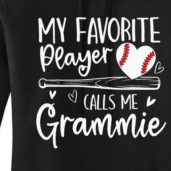 My Favorite Baseball Player Calls Me Grammie Mothers Day Women's Pullover Hoodie