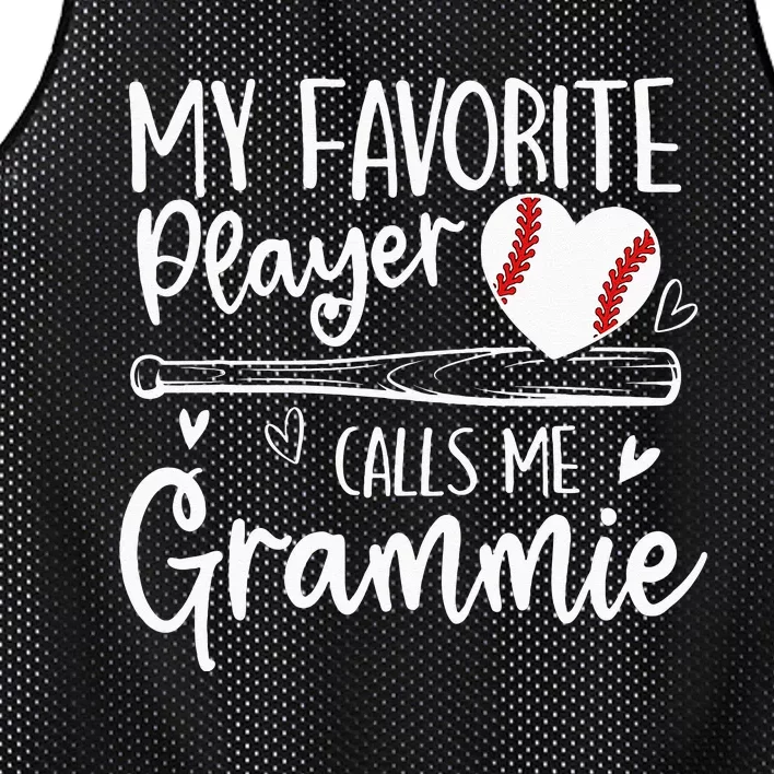 My Favorite Baseball Player Calls Me Grammie Mothers Day Mesh Reversible Basketball Jersey Tank