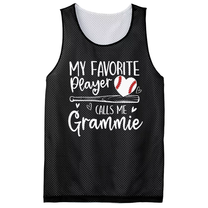 My Favorite Baseball Player Calls Me Grammie Mothers Day Mesh Reversible Basketball Jersey Tank