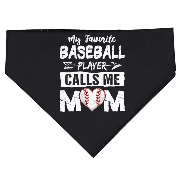 My Favorite Baseball Player Calls Me Mom Mothers Day USA-Made Doggie Bandana