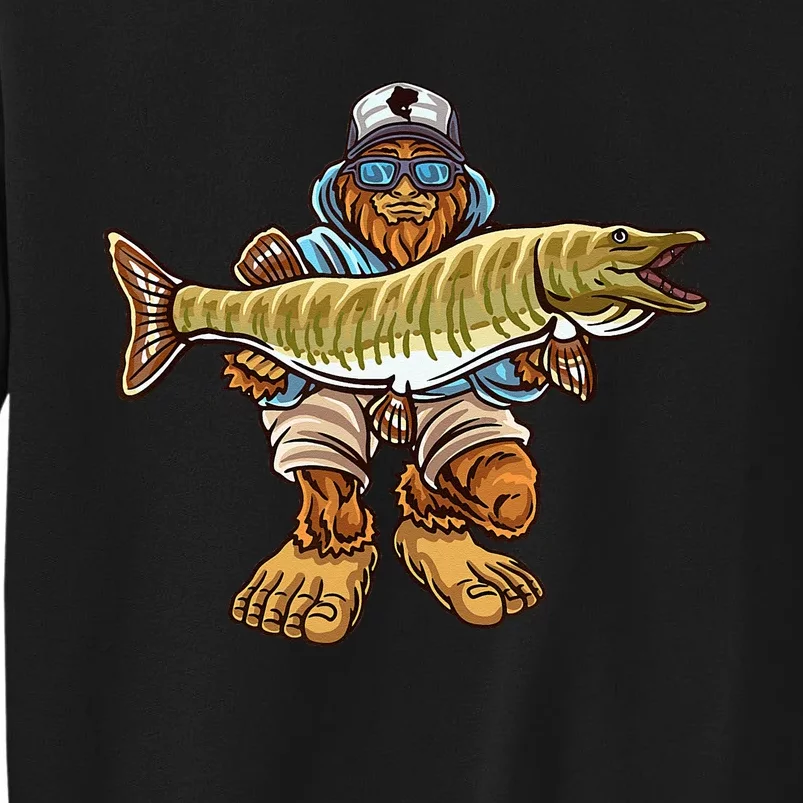 Muskie Fishing Bigfoot Musky Hunting Fisher Sweatshirt