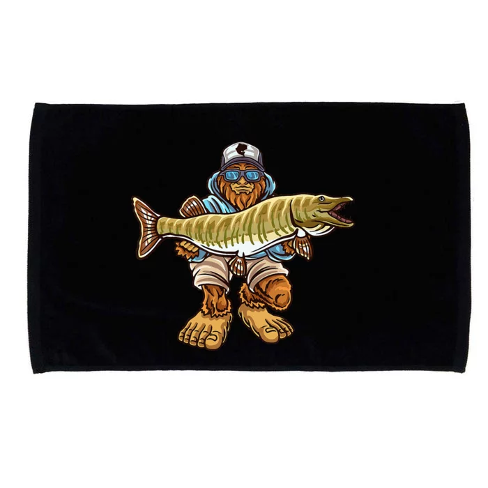 Muskie Fishing Bigfoot Musky Hunting Fisher Microfiber Hand Towel