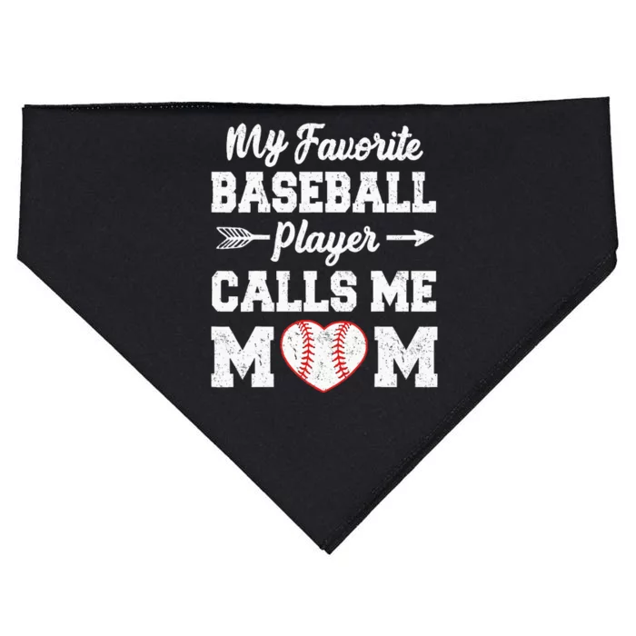 My Favorite Baseball Player Calls Me Mom Mothers Day USA-Made Doggie Bandana