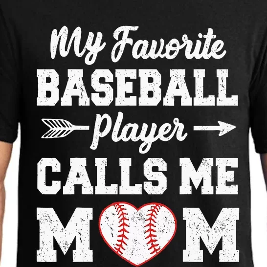 My Favorite Baseball Player Calls Me Mom Mothers Day Pajama Set