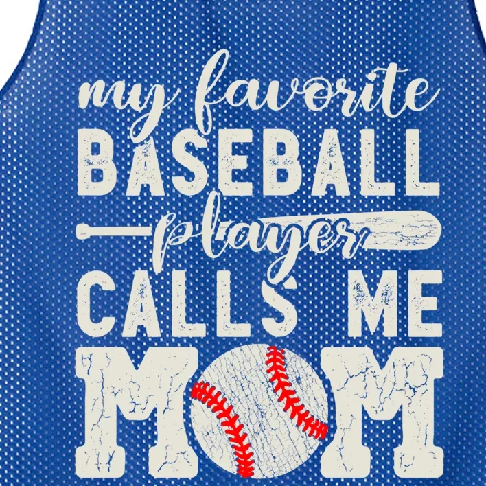 My Favorite Baseball Player Calls Me Mom Cheer Mother Gift Mesh Reversible Basketball Jersey Tank