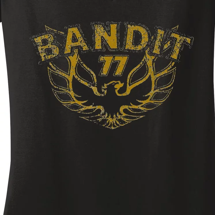 Men Funny Bandit 1977 Family Distressed Women's V-Neck T-Shirt