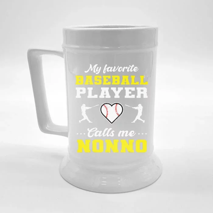 My Favorite Baseball Player Calls Me Nonno Mother's Day Front & Back Beer Stein