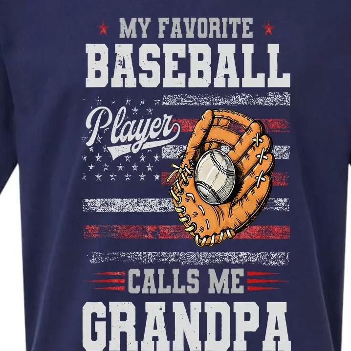 My Favorite Baseball Player Calls Me Grandpa Father’S Day Sueded Cloud Jersey T-Shirt