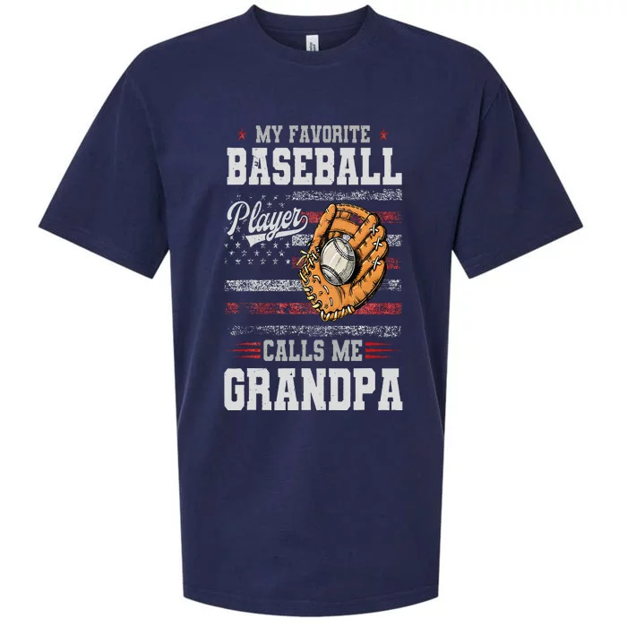 My Favorite Baseball Player Calls Me Grandpa Father’S Day Sueded Cloud Jersey T-Shirt