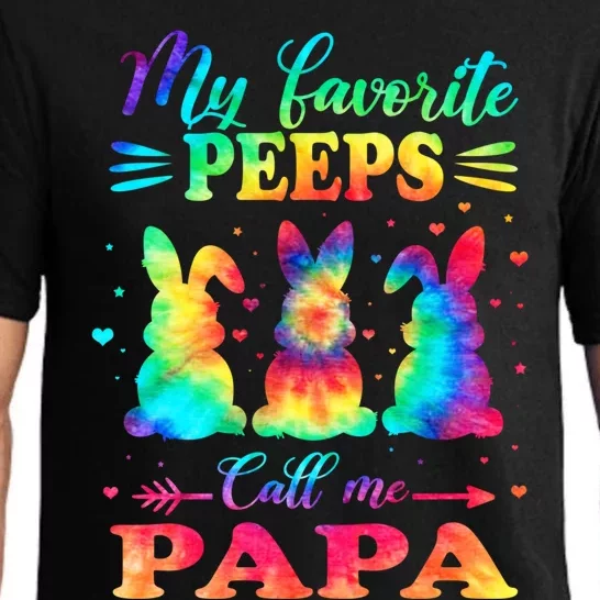 My Favorite Bunnies Call Me Papa Easter Tie Dye Gift Pajama Set