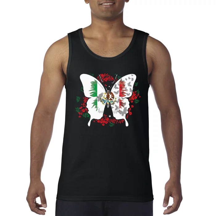 Mexican Flag Butterfly Mexicans Tank Top