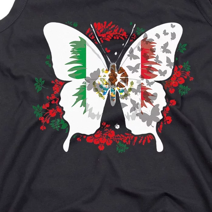 Mexican Flag Butterfly Mexicans Tank Top