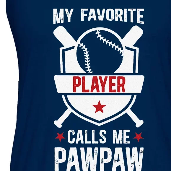 My Favorite Baseball Player Pawpaw Baseball Pawpaw Grandpa Ladies Essential Flowy Tank