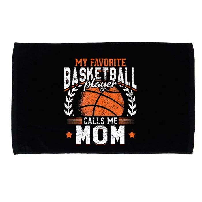 My Favorite Basketball Player Calls Me Mom Basketball Microfiber Hand Towel